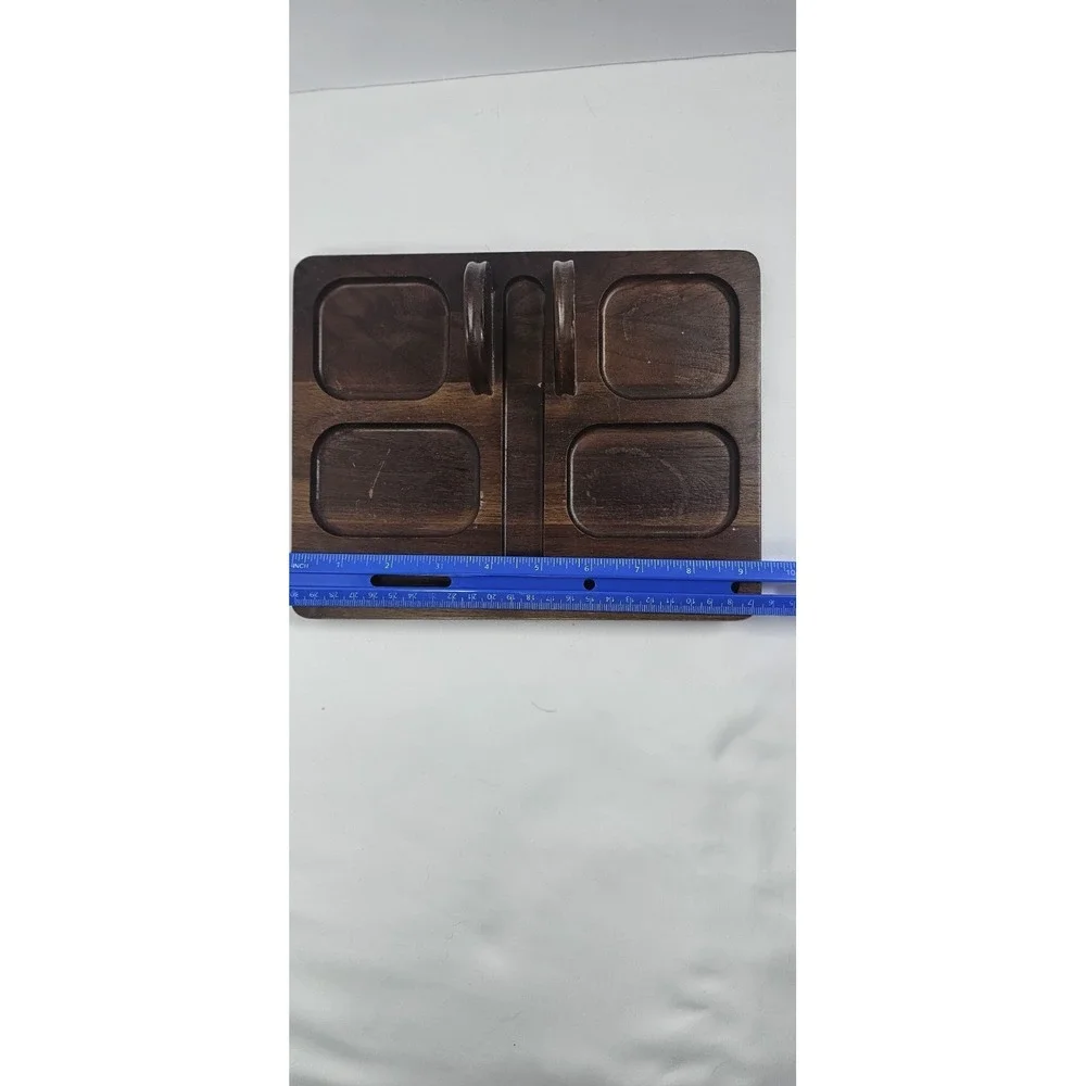 Vintage DECC Decatur Industries‎ Walnut Valet Tray Dresser Organizer Men